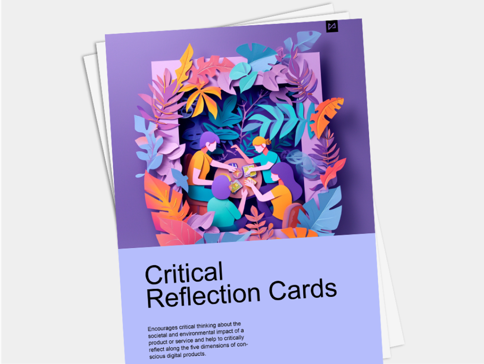 Booklet with "Critical Reflection Cards" on its cover